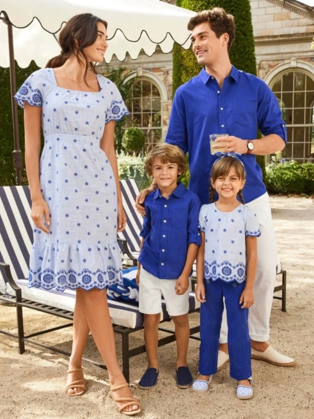 Gymboree Boys’ ‘Dad and Me’ Blue Linen-Blend Button Down Shirt Size 6